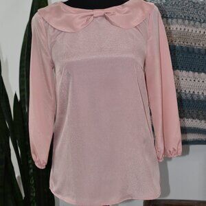 Lace & Mesh Blush Pink Blouse